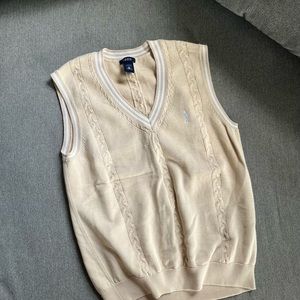 Cream izod preppy sweater vest